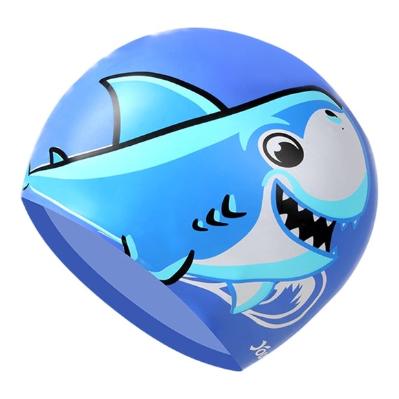 Shark Swim Cap Silicone Swimming Cap for Toddler, Children, Youth Bathing Cap - Picture 1 of 3